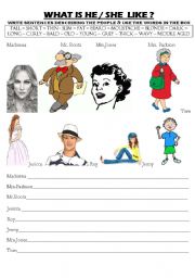 English worksheet: Describe the people 