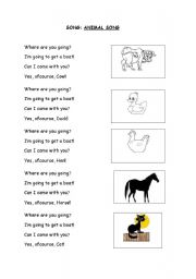 English worksheets: An Animal Song/Poem