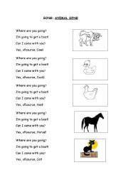 English worksheet: An Animal Song/Poem