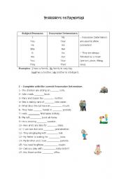 English Worksheet: Possessive Determiners