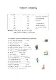 English worksheet: Possessive Determiners