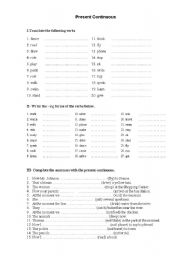 English Worksheet: Present Continuous