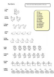 English Worksheet: Numbers and counting for young learners