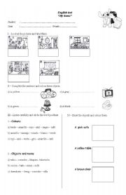 English Worksheet: my home