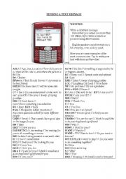 English Worksheet: Sending a text message
