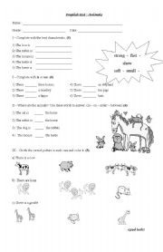 English worksheet: Animals