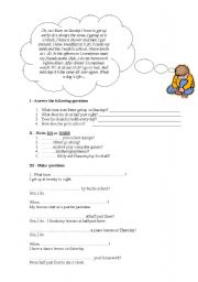 English worksheet: Daily routine