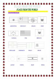 English worksheet: Flags from the world