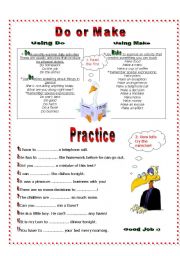 English Worksheet: Do or Make