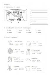English worksheet: Identifying Clothes