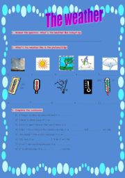 English worksheet: the weather vocab