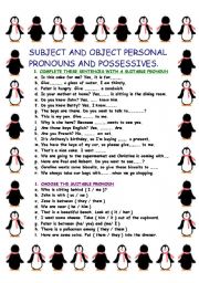 Subject and object personal pronouns 