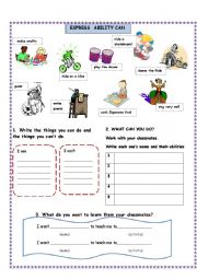 What can you do? Vocabulary and speaking activity