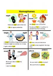 English Worksheet: Homophones (1-2)