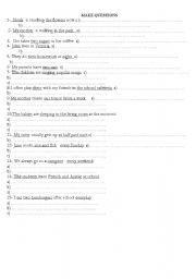 English worksheet: Make questions 
