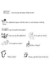 English worksheet: general questions 