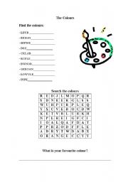 English Worksheet: Colours