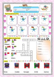 English Worksheet: COUNTRIES AND NATIONALITIES