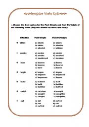 English Worksheet: Irregular verbs quiz