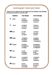 irregular verbs quiz part 2