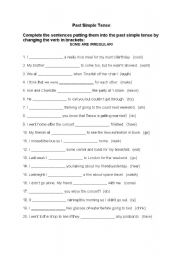 English Worksheet: Past simple gap fill