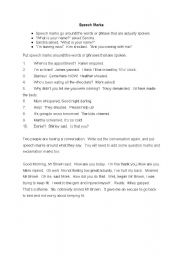 English Worksheet: Speech marks