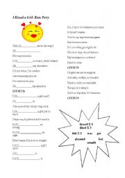 English Worksheet: I Kissed a Girl- Kate Perry