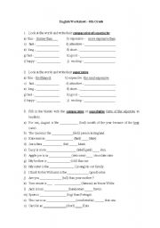 English Worksheet: Degrees of adjectives