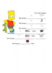 English worksheet: bart simpson (rebus)