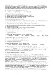 English Worksheet: Barry Lyndon Film Listening and Comprehension Worksheet