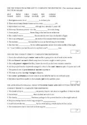 English Worksheet: MIXED TEST WITH WORD FORMATION, PHRASAL VERB, OFTEN CONFUSED WORDS AND REPORTED SPEECH