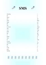 English Worksheet: SMS