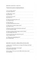 English Worksheet: reported questions