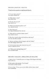 English worksheet: reported questions