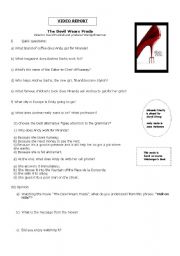 English Worksheet: Book Report - The Devil Wears Prada