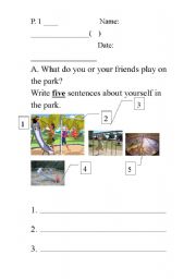 English Worksheet: Playground!!!