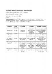 English Worksheet: World Music