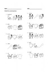 English worksheet: nouns