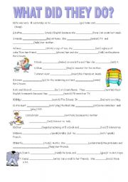 English Worksheet: What dd my students do? 