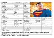 English Worksheet: Heroes and Villains