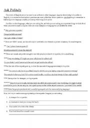 English worksheet: Ask Politely