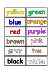 English worksheet: Colours