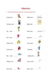 English worksheet: Adjectives