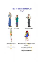 English Worksheet: How to describe people