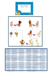 English Worksheet: Lion Kings Family Tree