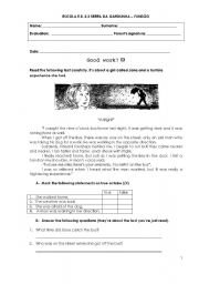 English Worksheet: A fright