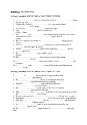 English Worksheet: Past perfect, Past perfect Continuous 01