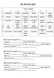 English Worksheet: My Favourite Sport