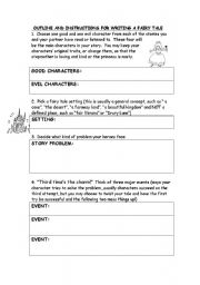 English worksheet: Write a FDairy Tale