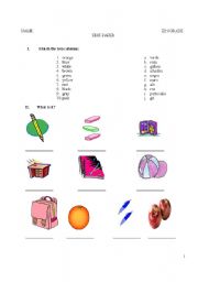 English worksheet: 3rd GRADE TEST